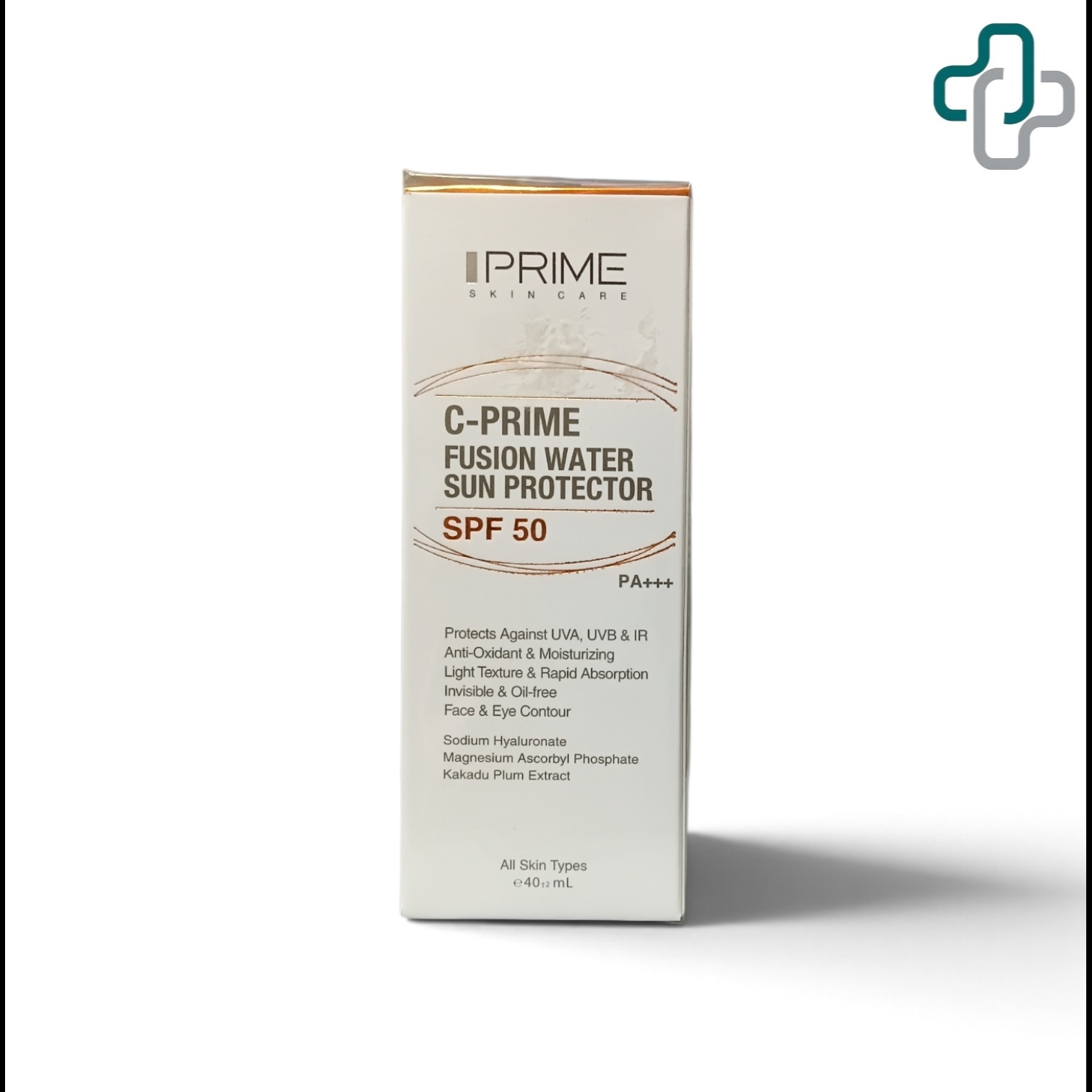 فلوئید ضد آفتاب پرایم مدل فیوژن واتر حاوی ویتامین سی با SPF50 حجم 40 میلی لیتر - Prime